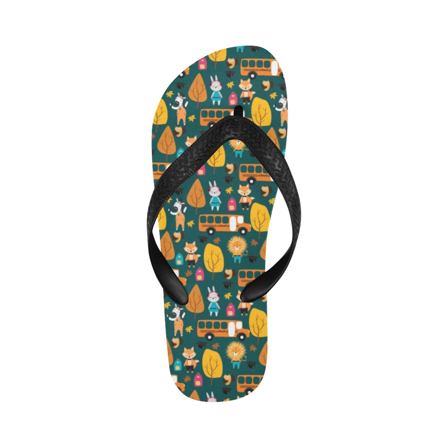 School Bus Print Design LKS309 Flip Flops