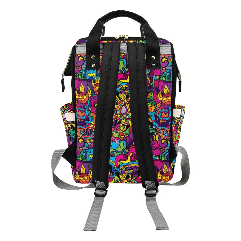 Trippy Print Design LKS304 Diaper Bag Backpack
