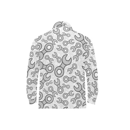 Mechanic Pattern Print Design 05 Long Sleeve Polo Shirt For Men's