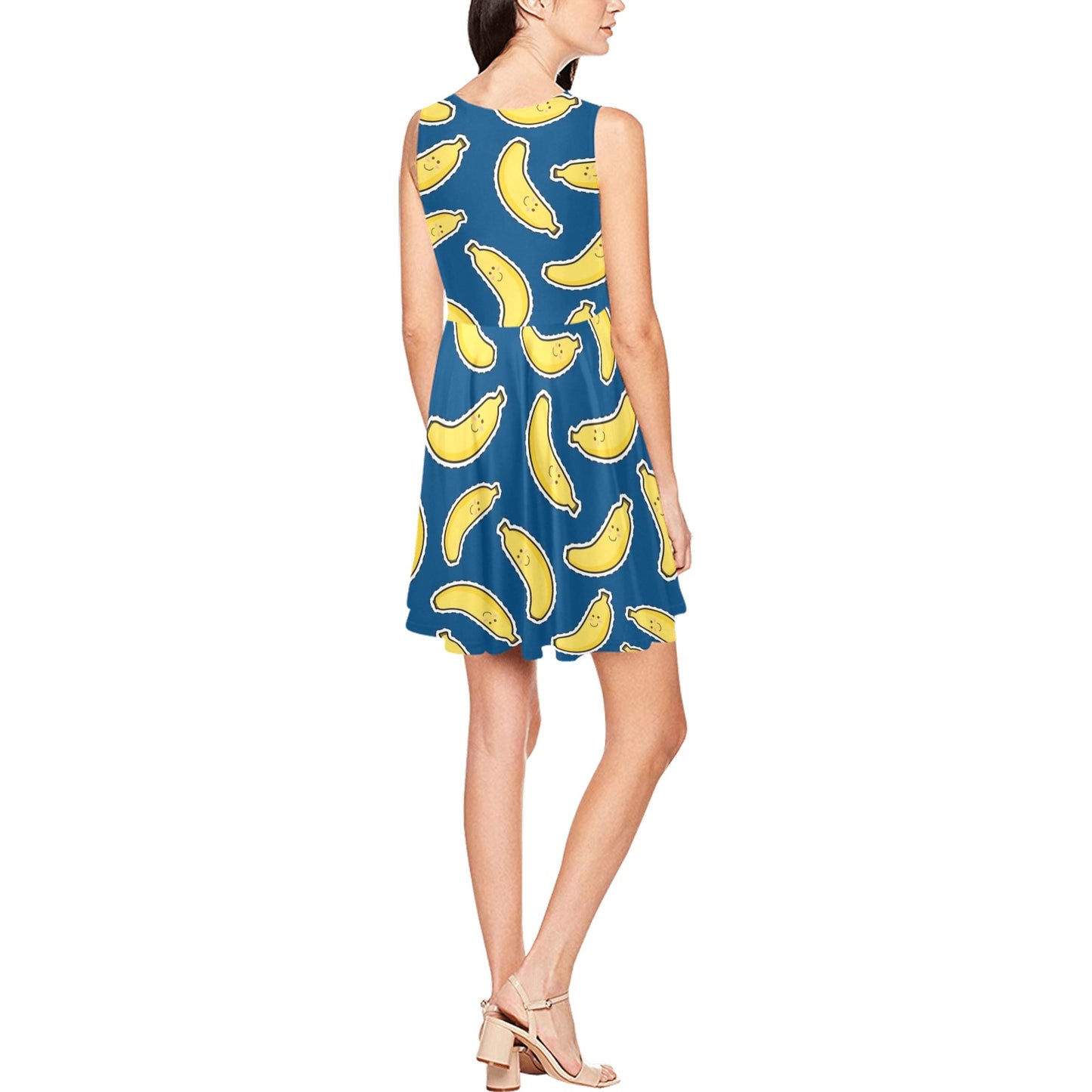 Banana Pattern Print Design BA03 Sleeveless Dress