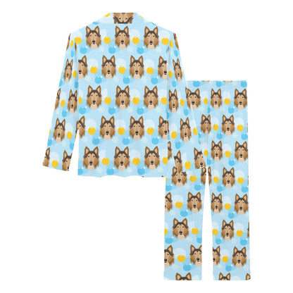 Collies Pattern Print Design 02 Women's Long Pajama Set