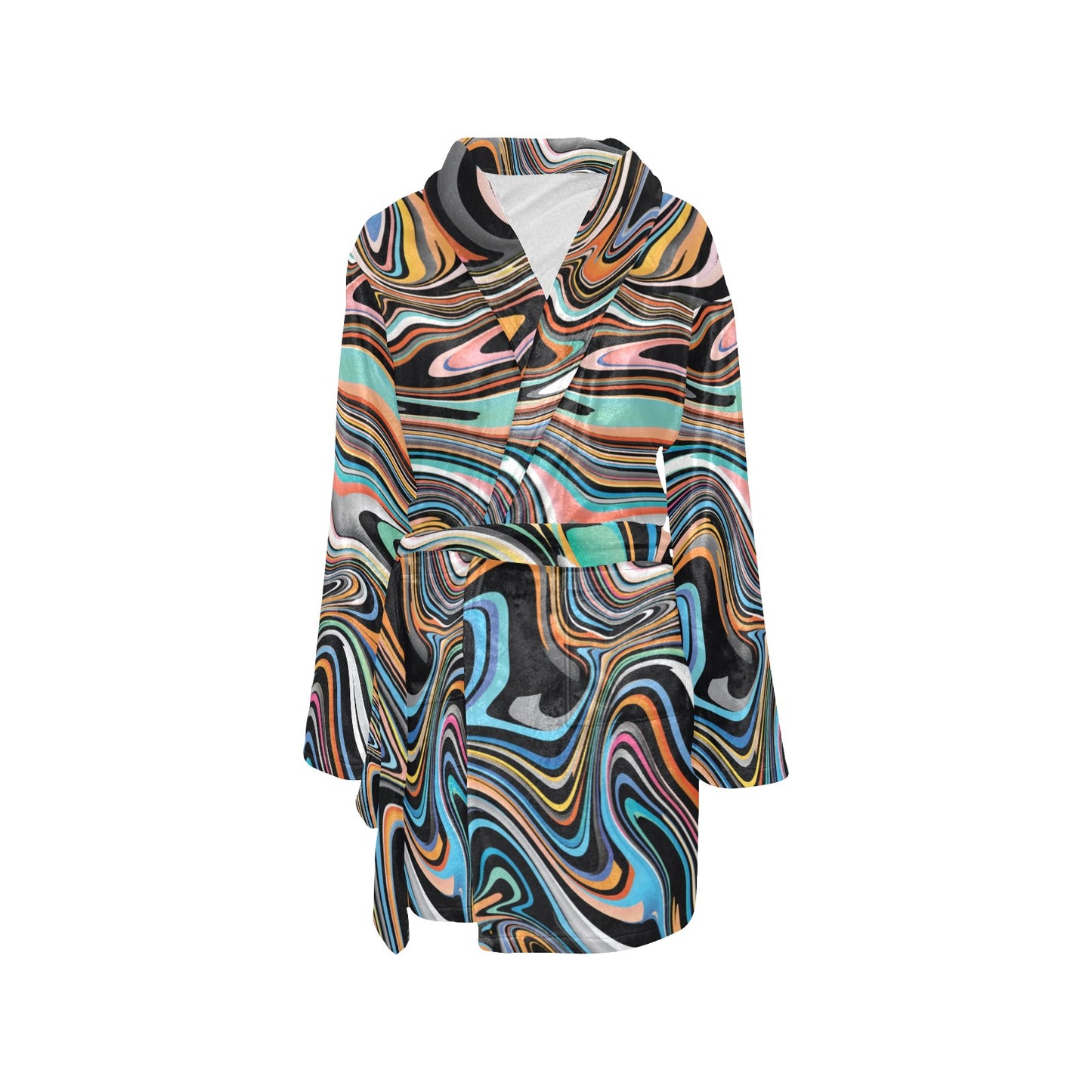 Liquid Pattern Print Design 02 Women's Fleece Robe