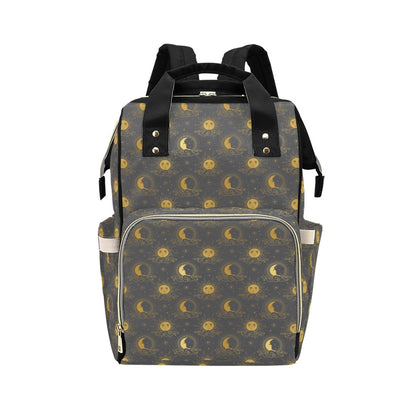 Sun Moon Print Design LKS305 Diaper Bag Backpack