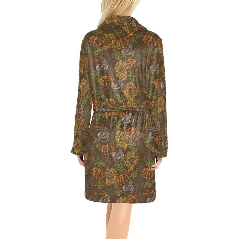 Thanksgiving Print Design LKS301 Women's Fleece Robe