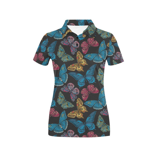 Butterfly Mandala Style Women's Polo Shirt