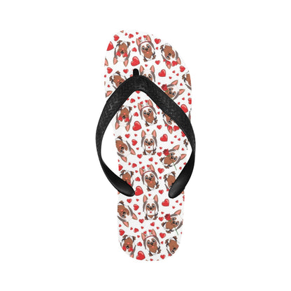 Silky Terriers Heart Print Design LKS302 Flip Flops