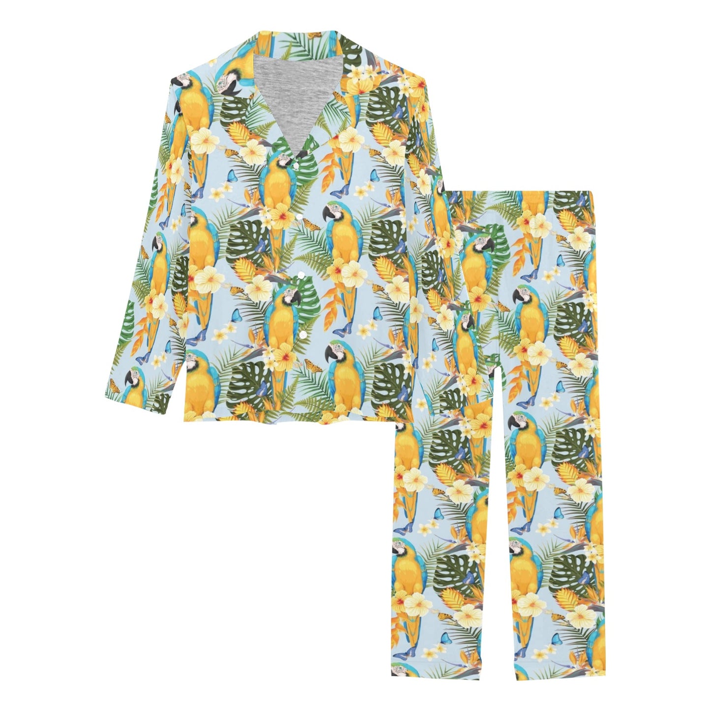 Parrot Pattern Print Design A04 Women's Long Pajama Set