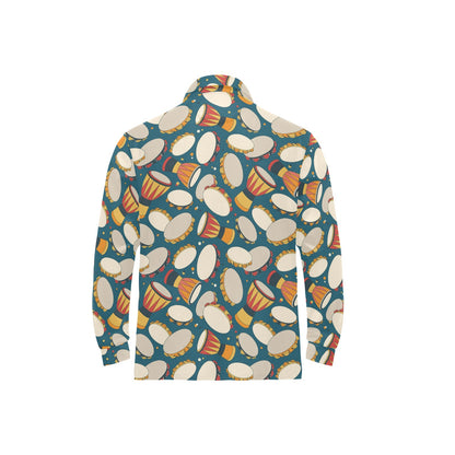 Tambourine Pattern Print Design 01 Long Sleeve Polo Shirt For Men's