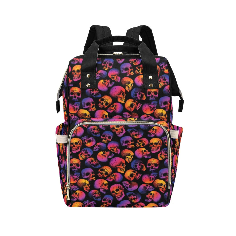 Skull Multicolor Print Design LKS3011 Diaper Bag Backpack