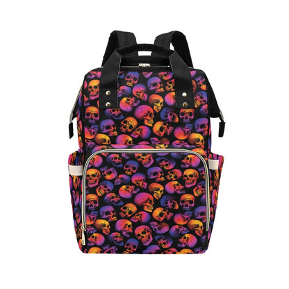 Skull Multicolor Print Design LKS3011 Diaper Bag Backpack