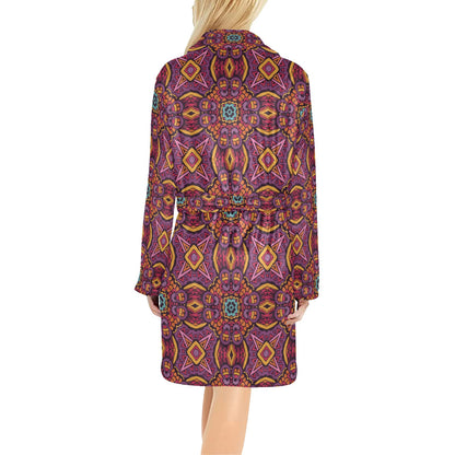 Bohemian Pattern Print Design 10 Women's Fleece Robe