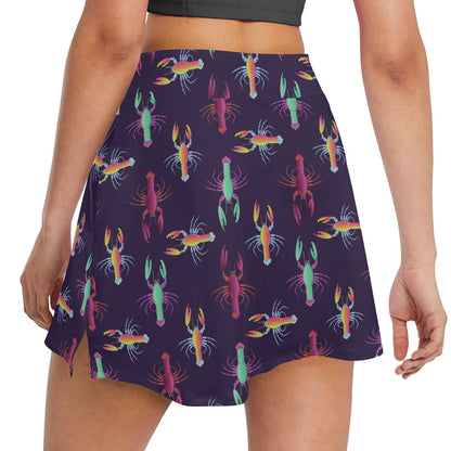 Lobster Print Design LKS402 17" Golf & Pickleball Skort with Pockets