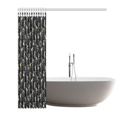 Skeleton Dance Print Shower Curtain