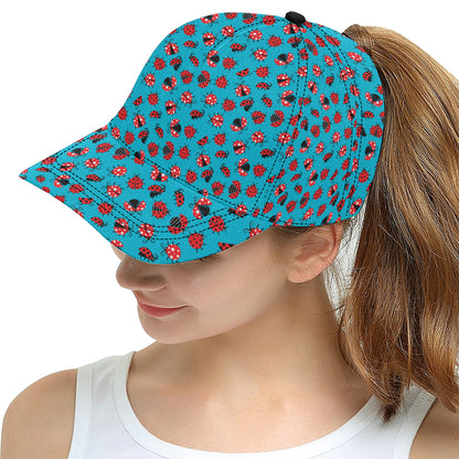 Ladybug Action Print Pattern Snapback Cap