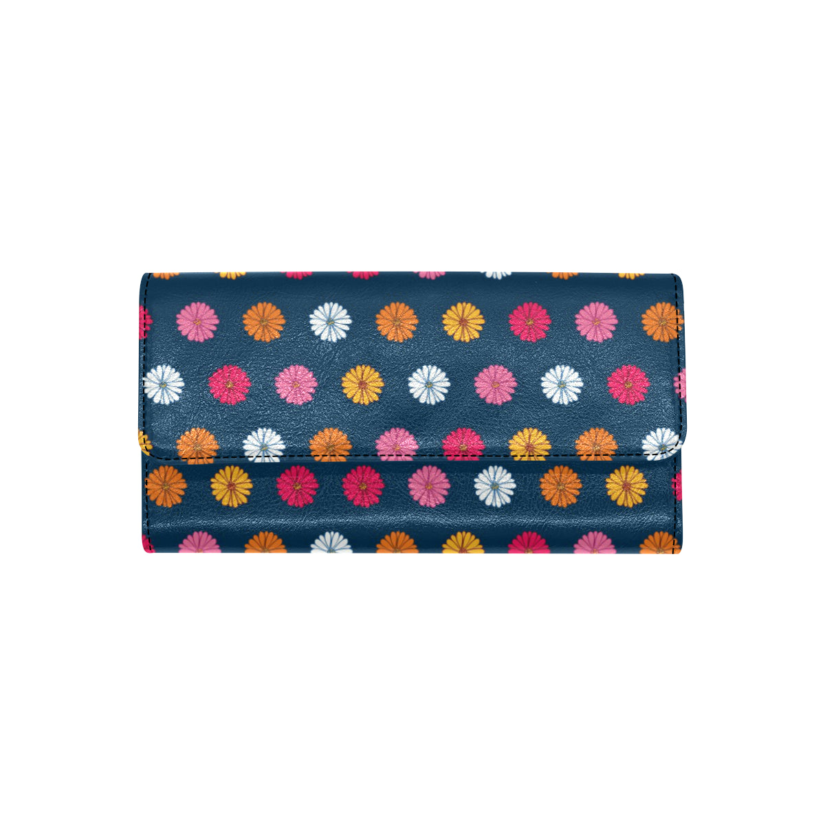 Gerberas Pattern Print Design GB06 Women's Trifold Wallet