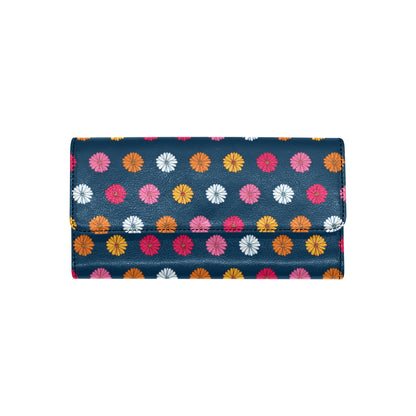 Gerberas Pattern Print Design GB06 Women's Trifold Wallet