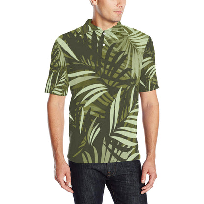 Palm Leaves Pattern Print Design PL05 Men Polo Shirt