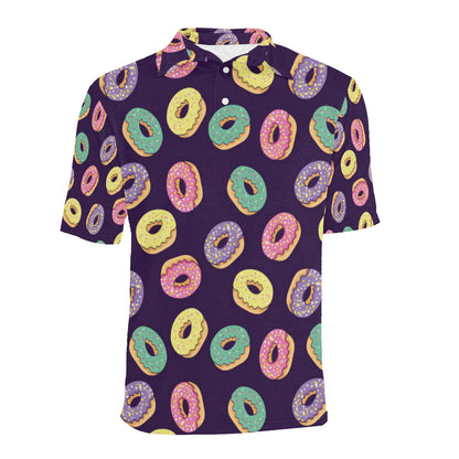 Donut Pattern Print Design DN08 Men Polo Shirt