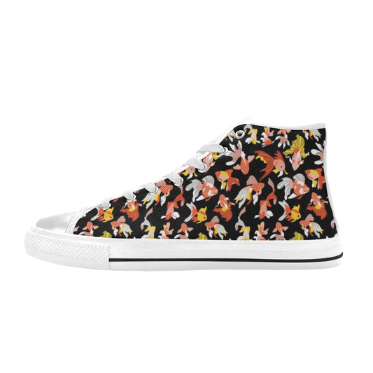 Goldfish Print Design LKS401 Men's High Top Canvas Shoes