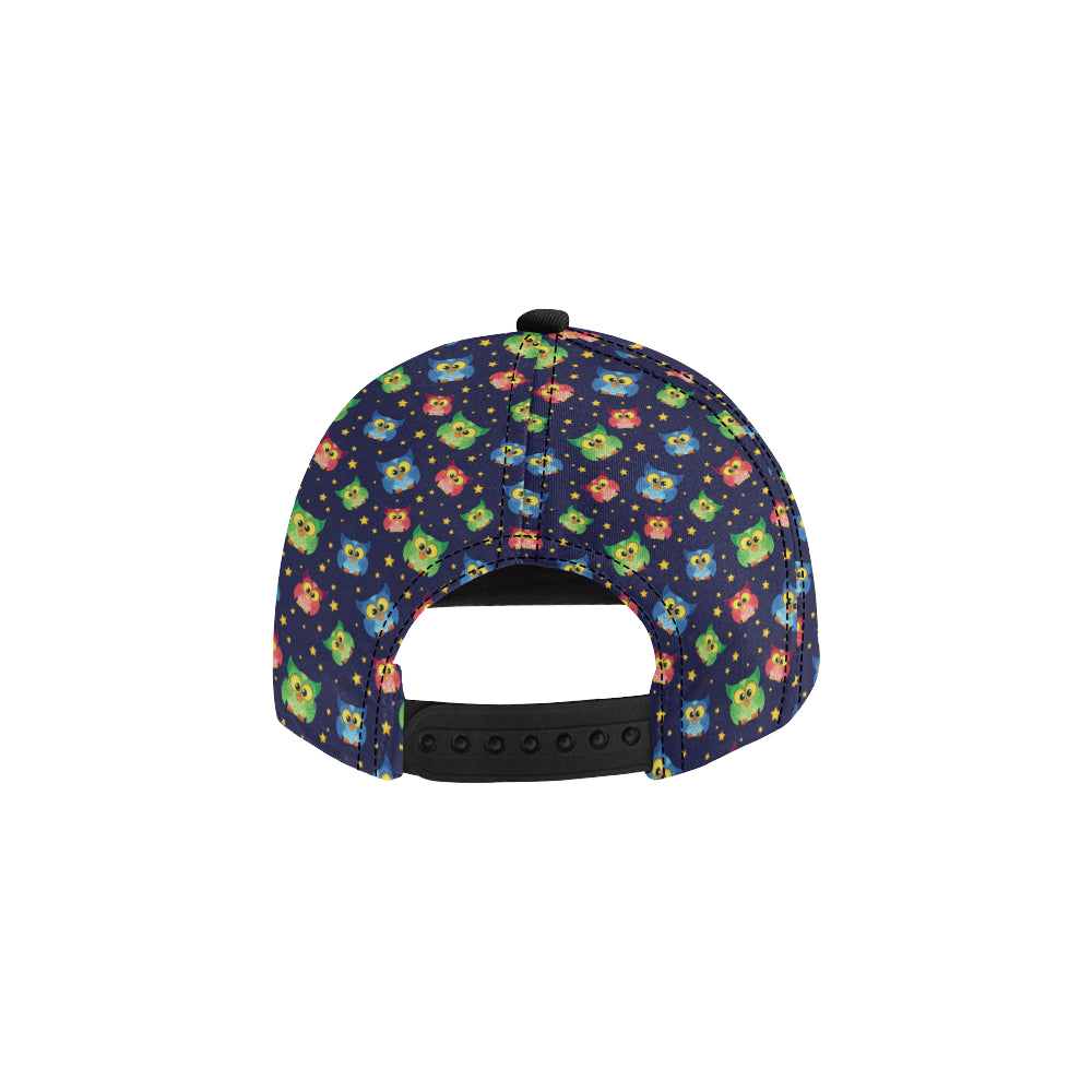 Owl with Star Themed Design Print Snapback Cap