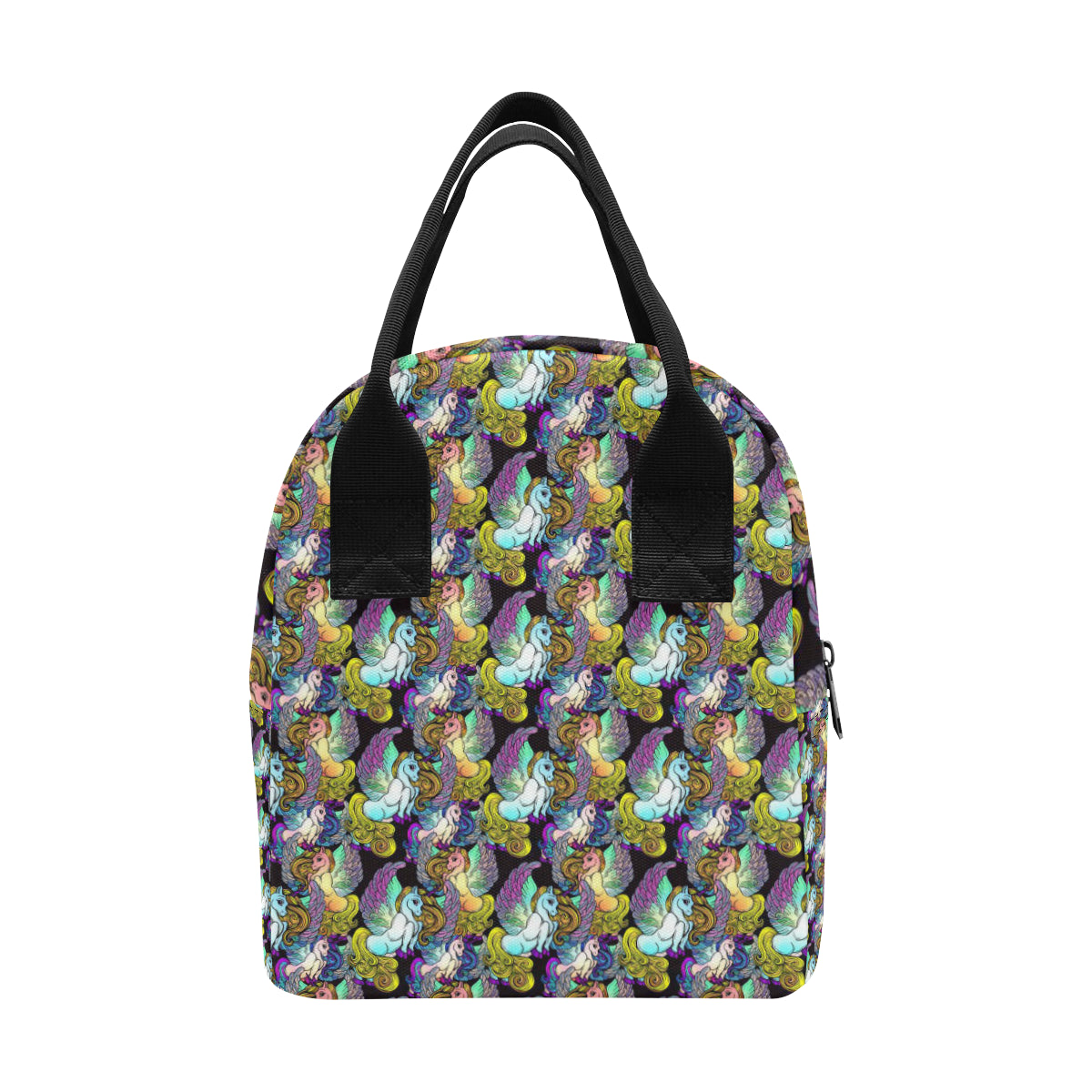 Unicorn With Wings Print Pattern Insulated Lunch Bag