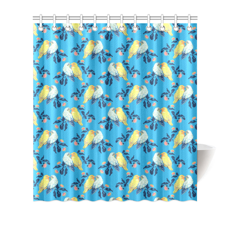 Lovebird Pattern Print Design 03 Shower Curtain