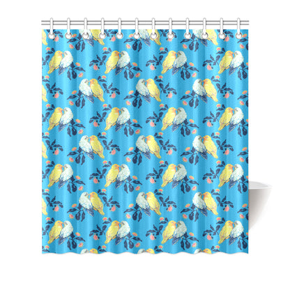 Lovebird Pattern Print Design 03 Shower Curtain