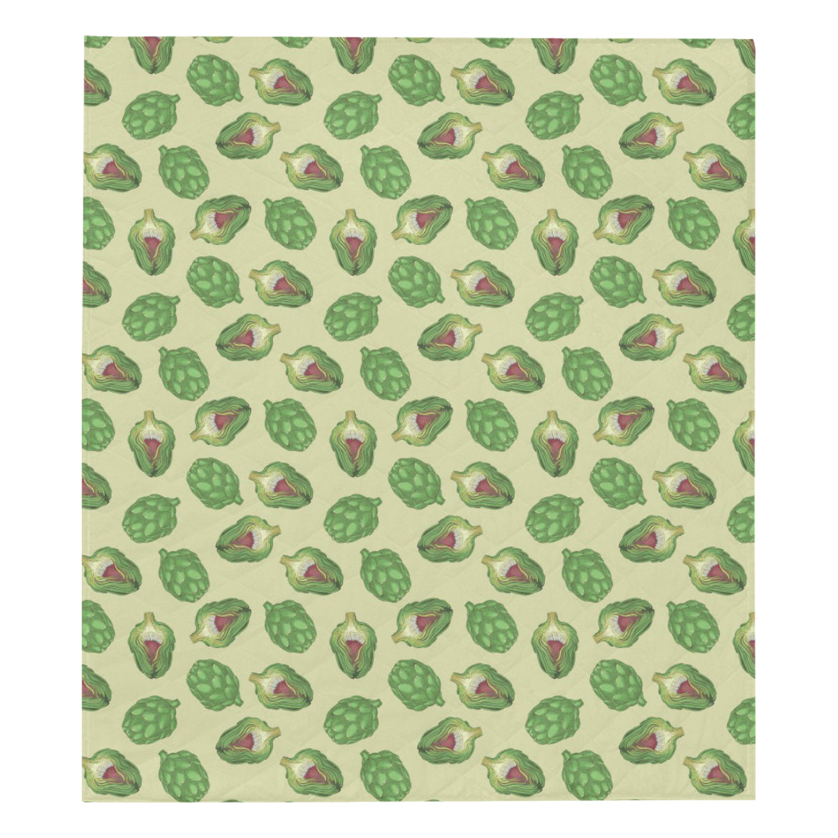 Artichoke Pattern Print Design 03 Premium Quilt