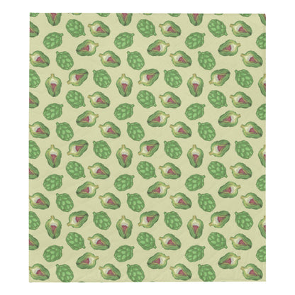 Artichoke Pattern Print Design 03 Premium Quilt