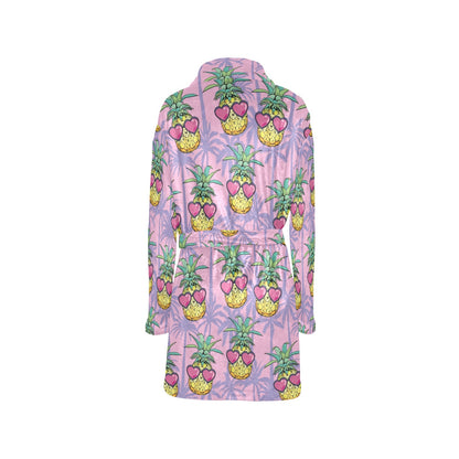 Pineapple Pattern Print Design PP06 Women's Fleece Robe