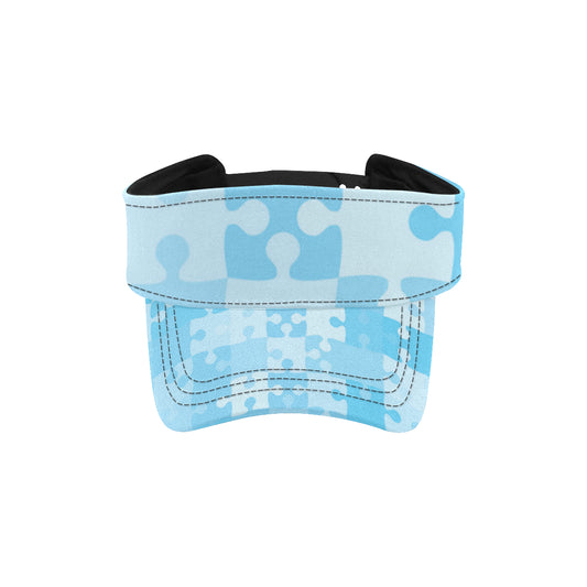 Puzzle Blue Pattern Print Design A04 Unisex Sun Visor