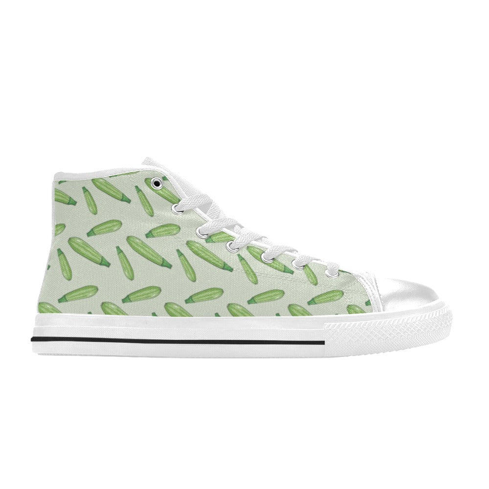 Zucchini Print Design LKS302 Men's High Top Canvas Shoes