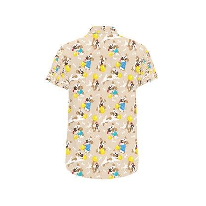 Russell Terriers Cute Print Design LKS304 Men Short Sleeve Button Up Shirt