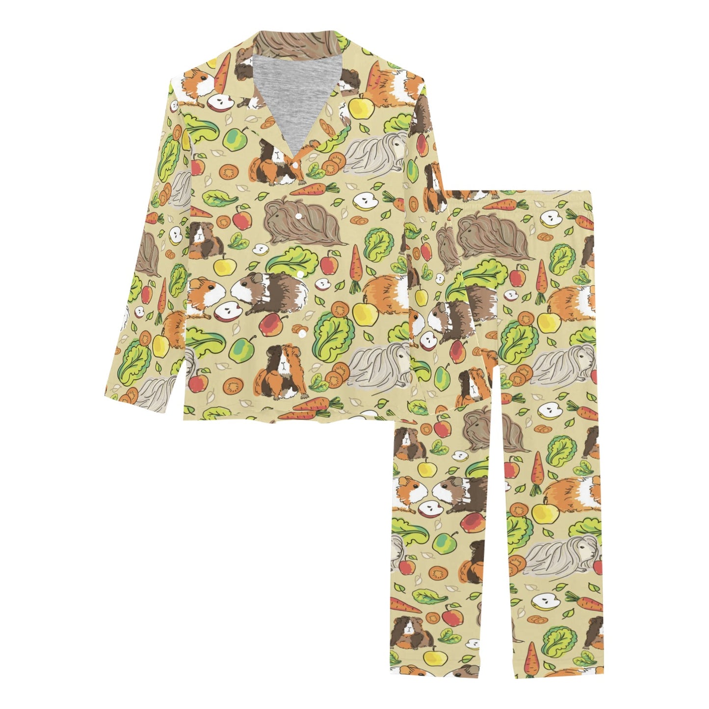 Guinea Pig Pattern Print Design 02 Women's Long Pajama Set