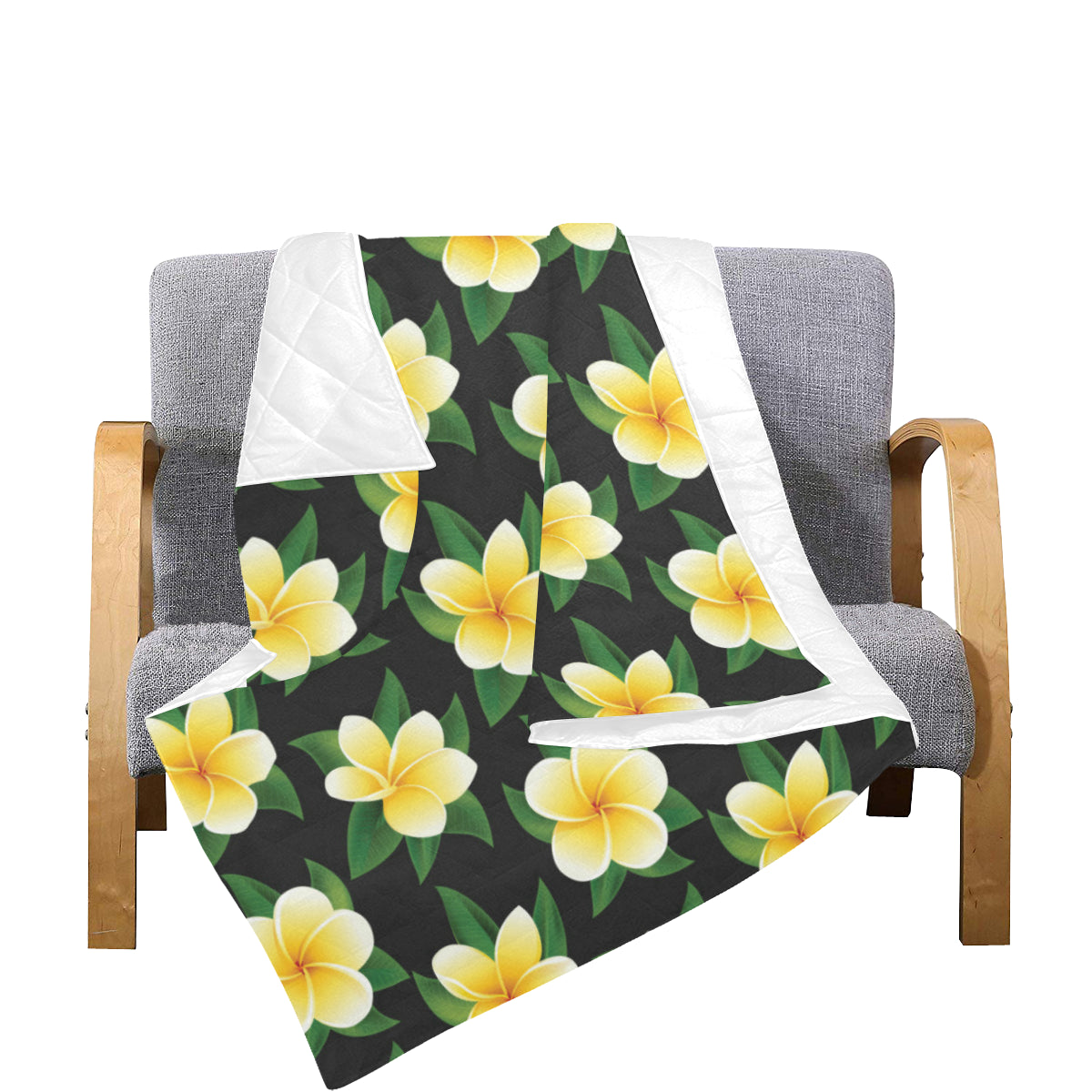 Plumeria Pattern Print Design A03 Premium Quilt