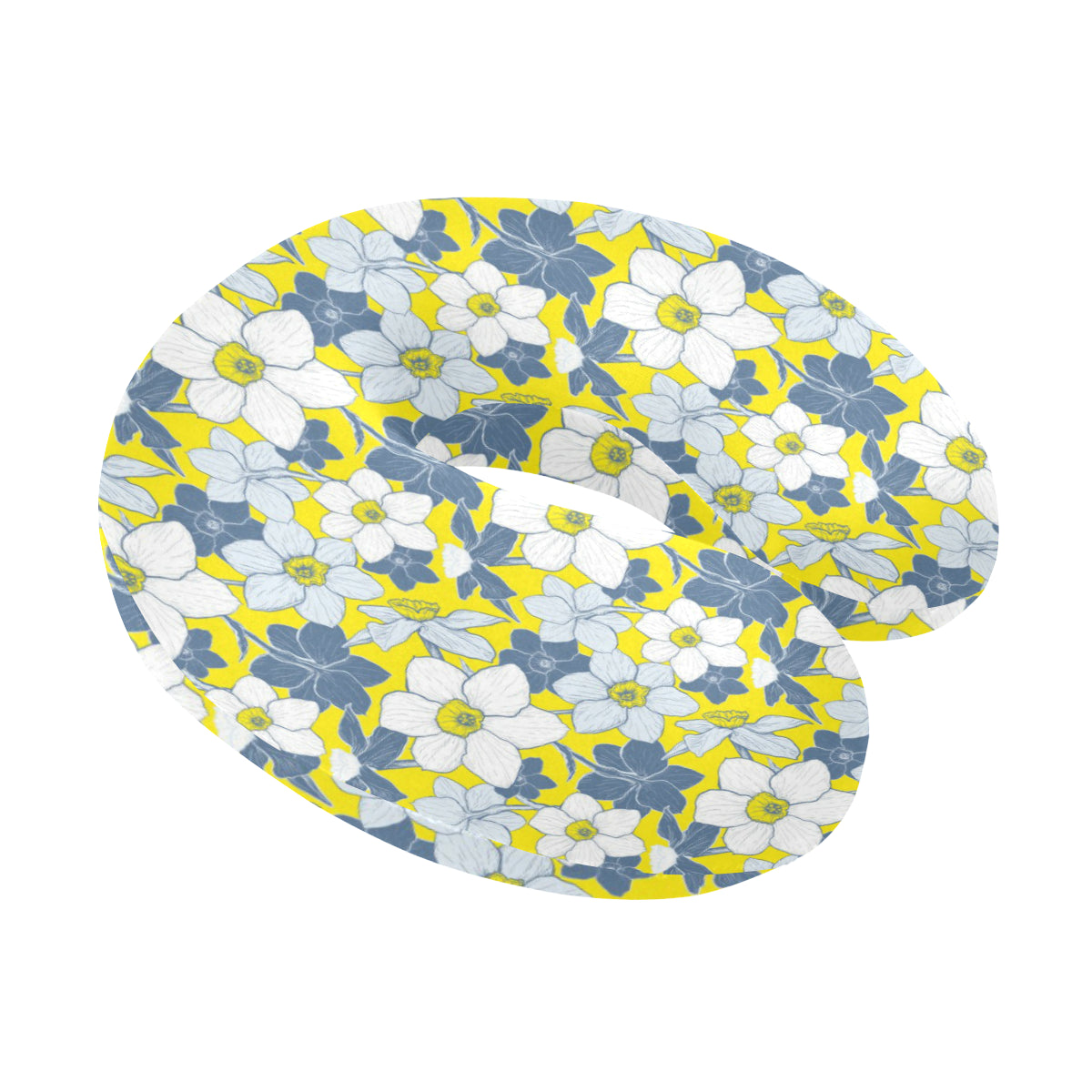 Daffodils Pattern Print Design 01 U-Shaped Travel Neck Pillow