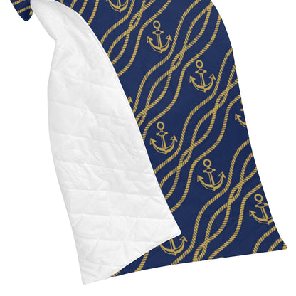 Nautical Anchor Rope  Pattern Premium Quilt