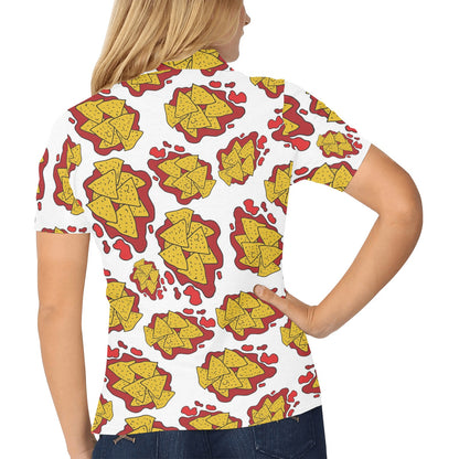 Nachos Pattern Print Design A03 Women's Polo Shirt