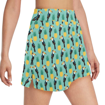 Toucan Print Design LKS301 17" Golf & Pickleball Skort with Pockets