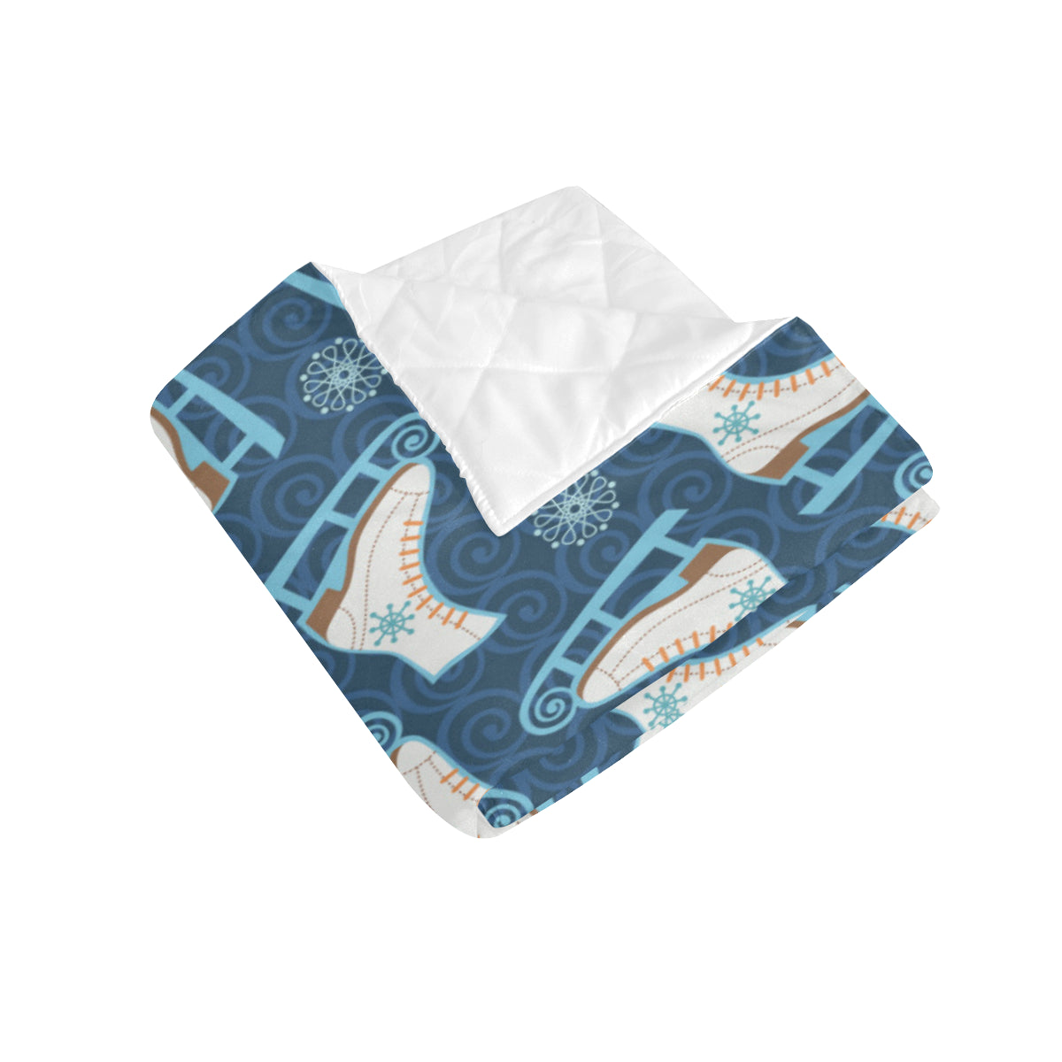 Ice Skate Pattern Print Design 01 Premium Quilt