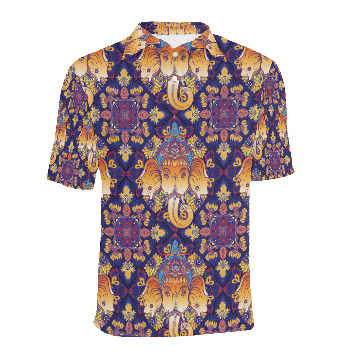 Ganesha Pattern Print Design 01 Men Polo Shirt