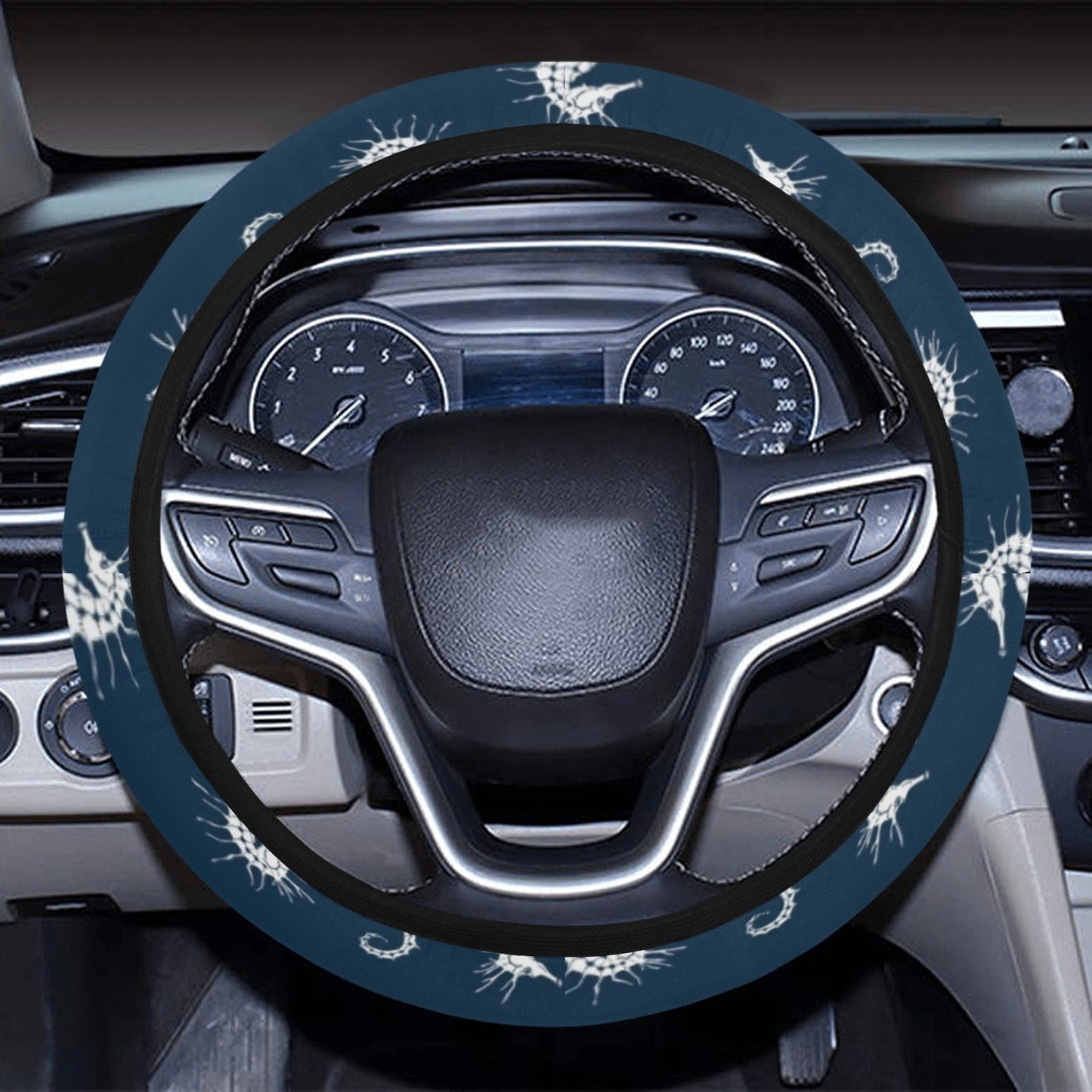 SeaHorse Print Design LKS402 Steering Wheel Cover with Elastic Edge