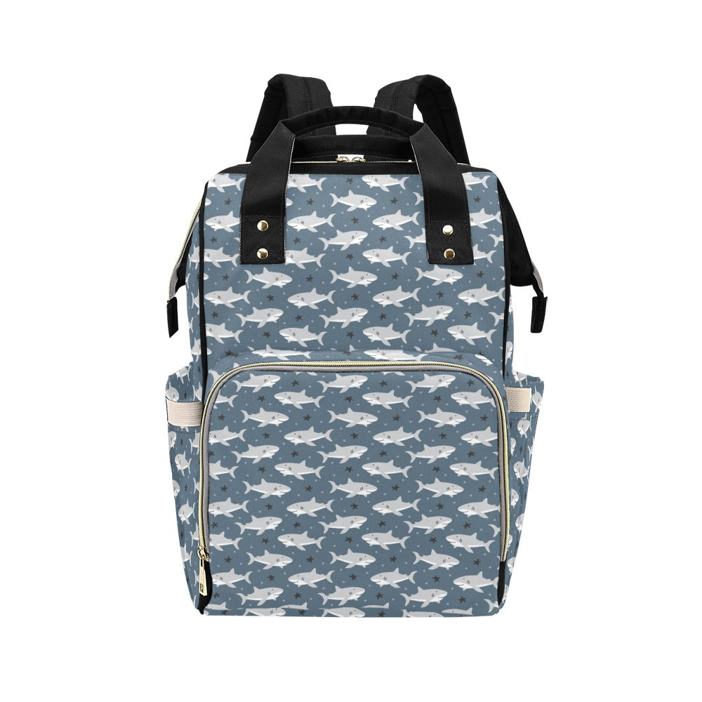 Shark Print Design LKS305 Diaper Bag Backpack