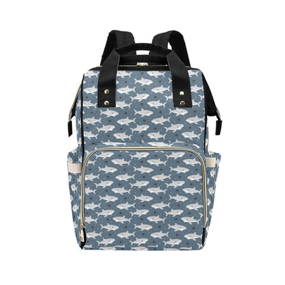 Shark Print Design LKS305 Diaper Bag Backpack