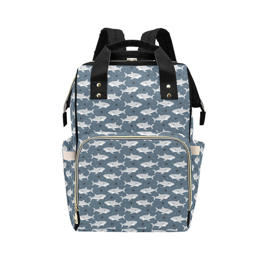 Shark Print Design LKS305 Diaper Bag Backpack