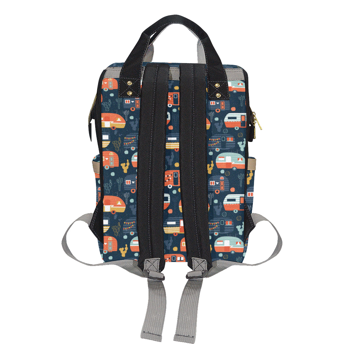 Camper Caravan Print Pattern Diaper Bag Backpack