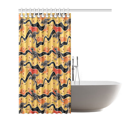 Kangaroos Aboriginal  Pattern Print Design 06 Shower Curtain