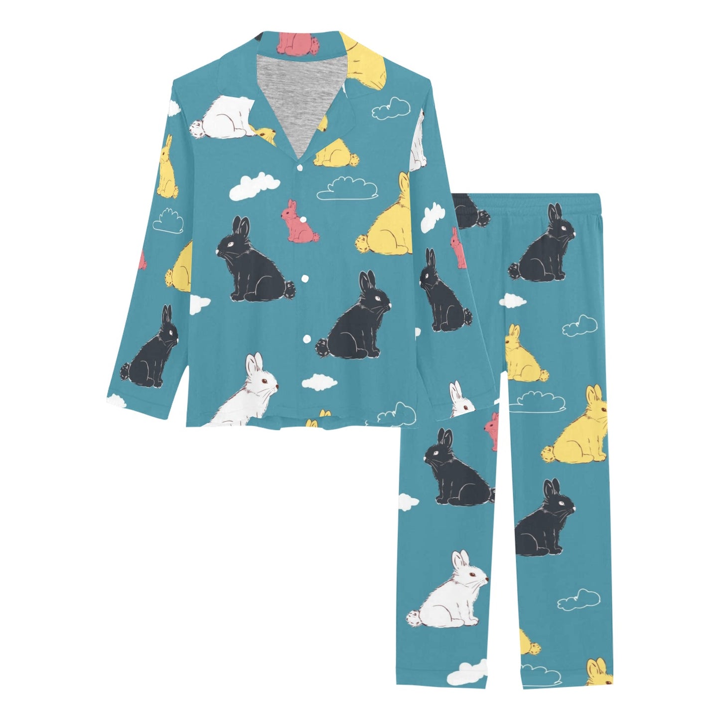 Rabbit Pattern Print Design RB014 Women's Long Pajama Set