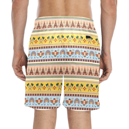 Native American Pattern Design Print Men's Swim Trunks Beach Shorts