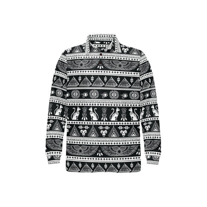 Tribal Pattern Print Design LKS305 Long Sleeve Polo Shirt For Men's